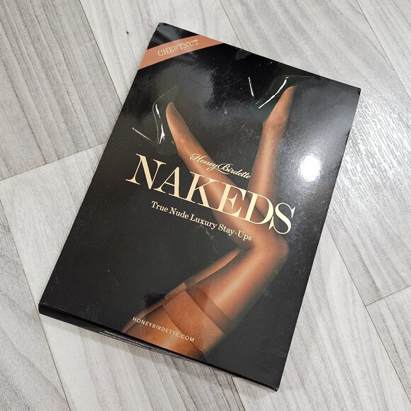 Honey Birdette Nakeds Chestnut Sheer Stockings Stay Ups Hosiery Size S - Picture 1 of 4